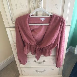 PINK WINTER CROP TOP